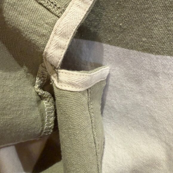 J. Crew crew neck "Knit Goods" sturdy, heavyweight tee Olive and Ivory/White - Picture 5 of 5